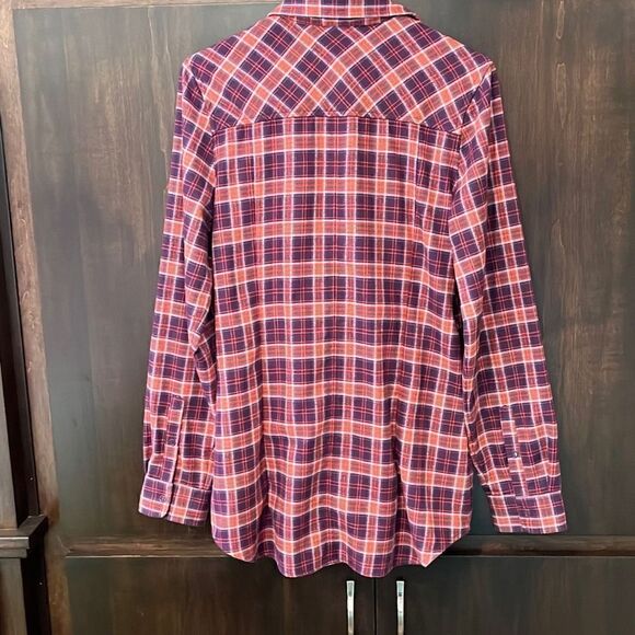 Burton Dryride Plaid Flannel Snap Front Shirt Medium - Picture 3 of 5